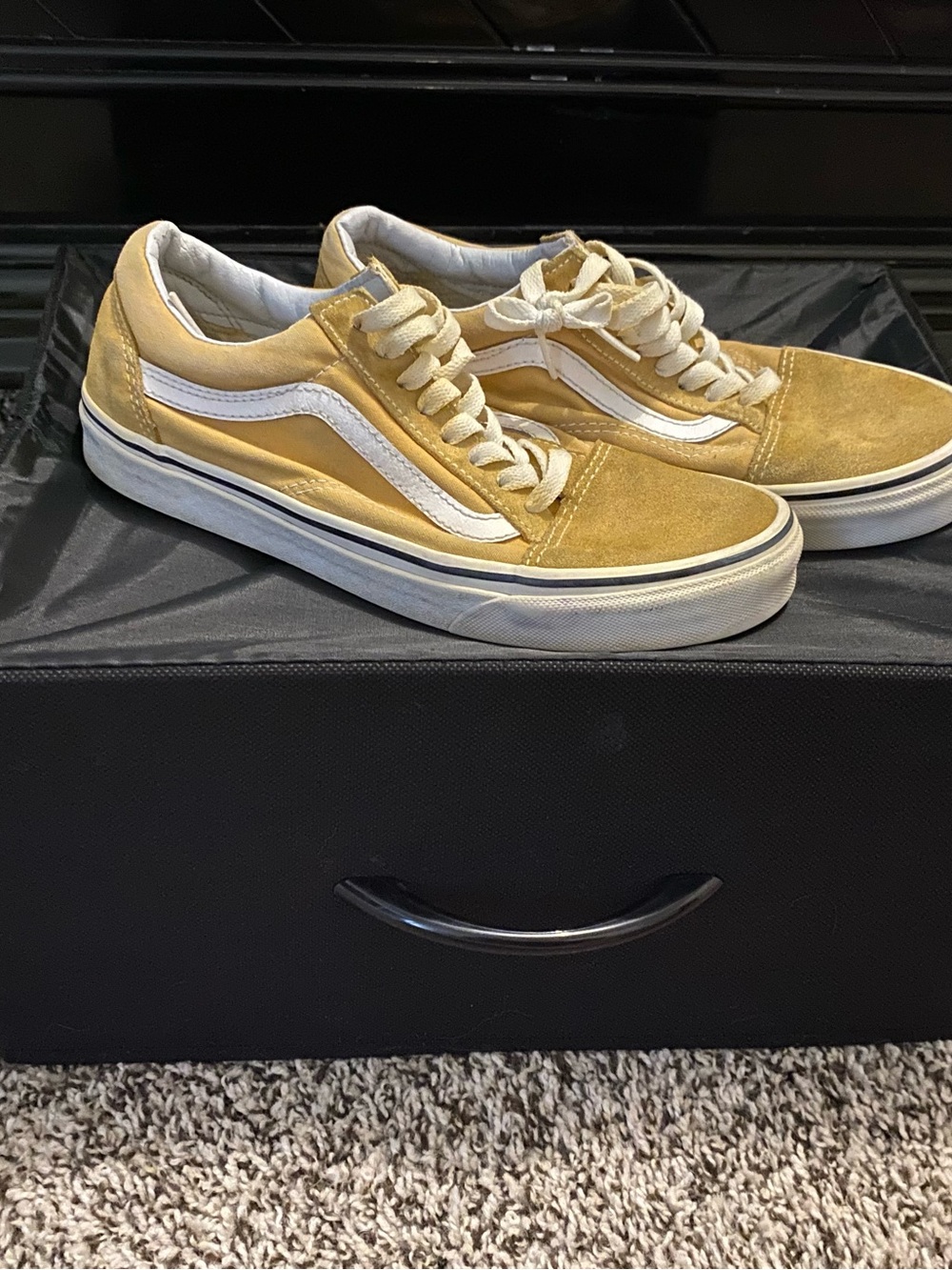 Vans Mustard Yellow and White Low-Top Sneakers